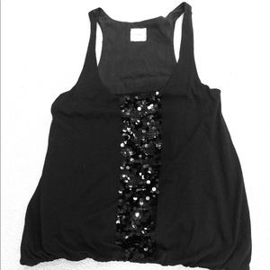 J Crew scoop sleeveless black top